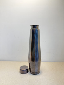 Premium Antique Oxidized Pure Copper Water Bottle 1000ml Faceted Polygon Design Flask Dual Texture Hammered Metal <b>Drinkware</b> - Product Image 6