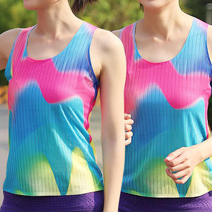 Camisetas sin mangas estampadas de colores para mujer, cuello redondo, transpirables, estilo deportivo, top sin mangas para ropa deportiva, camiseta sin mangas para mujer - Product Image 5