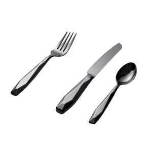 Cuchara, Cuchillo y Tenedor de Acero Plateado, Cubertería de Metal con Diseño Exclusivo, Mango Decorativo de Metal, Cuchara y Tenedor Decorativos - Product Image 2