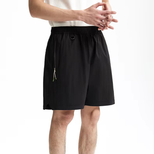 Shorts de bain décontractés pour hommes, jaunes unis, à séchage rapide, taille élastique, taille mi-haute, en polyester/coton - Product Image 2