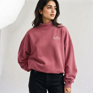 Suéter de Cuello Alto Ligero de Algodón para Mujer, Felpa Suave de Alta Calidad, Ropa de Invierno para Uso Diario, Mangas Largas, Proveedor de Fábrica al por Mayor - Product Image 1