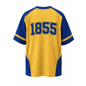 เสื้อยืดแขนสั้นไซส์ใหญ่ Sigma Chi 1855 สไตล์ Preppy สำหรับผู้ชาย คอกลม ผ้าคอตตอนเจอร์ซีย์ แต่งขอบตัดสี - Product Image 6