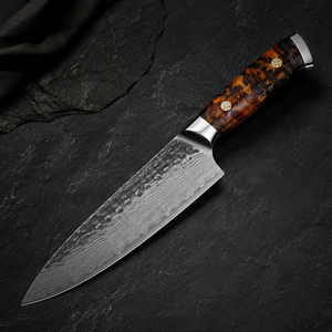 Cuchillo de Chef Damasco Hecho a Mano de Calidad Superior, Cuchillo de Cocina Profesional Afilado como una Navaja, Acero Forjado a Mano, OEM ODM, Cuchillo Ecológico - Product Image 5