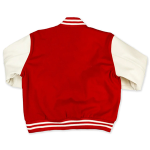 Chaqueta Varsity Personalizada con Logotipo, Estilo Casual Hip Hop Vintage, Chaqueta Bomber de Lana con Mangas de Cuero, Estilo Letterman para Invierno - Product Image 4
