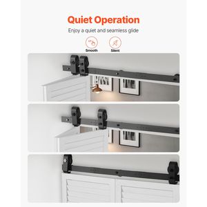 Kit Binario per Porta Scorrevole a Soffietto (Barn Door) da 36 Pollici, Montaggio Superiore, Resistente, Installazione Semplice, Scorrimento Fluido e Silenzioso, Facile da Installare - Product Image 5