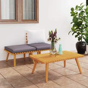 Conjunto de Muebles de Jardín en Gris Oscuro y Blanco para Patio - Product Image 1