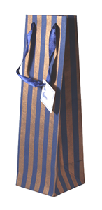 Sac cadeau de luxe personnalisable, élégant et haut de gamme, imprimé avec des motifs de lutins en cuivre métallisé, avec poignée en ruban de satin assorti, sac à vin - Product Image 1