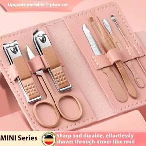 7 In 1 <b>Nail</b> Kit Stainless Steel Manicure <b>Set</b> Portable Case Classic Style Adult Use - Product Image 2