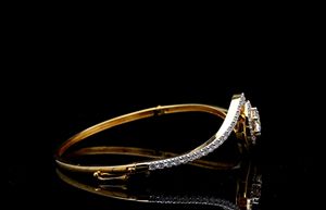 Luxury 18K <b>Solid</b> <b>Gold</b> Diamond Bracelet Round Brilliant Cut Claw Setting Women's Engagement Jewelry Chain Link <b>Bangle</b> - Product Image 2