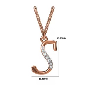 Luxury gold diamond pendant for women fine jewelry for wedding party anniversary gift with elegant S look and lightweight feel - Product Image 1