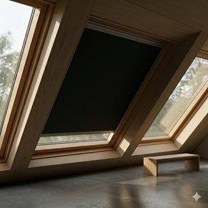 Persiana Manual para Claraboya, Estilo Francés Integrado, Horizontal, de Poliéster Liso, de Alta Calidad, con Función de Oscurecimiento para Ahorro de Energía - Product Image 1