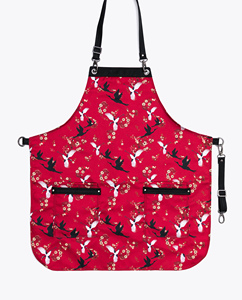 Cape de coiffure à imprimé grue et fleurs de cerisier avec taille réglable, tablier de salon textile avec poches - Product Image 3
