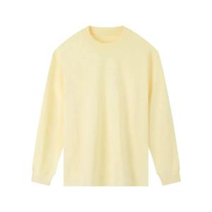 T-shirt décontracté tricoté à manches longues et col rond pour homme, coupe classique, couleur unie, pull teint uni - Product Image 5