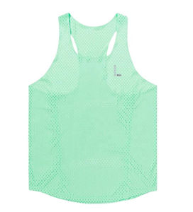 เสื้อกล้ามผู้ชายสีส้ม โพลีเอสเตอร์ 100% คอวี แห้งเร็ว ระบายอากาศ ป้องกันรังสียูวี ผ้าถัก สปอร์ต แขนกุด สีพื้น โลโก้ด้านหน้า - Product Image 6