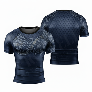 T-shirt de compression pour le combat MMA, BJJ, karaté, avec graphisme personnalisé, manches courtes, protection UV, fitness, gym, entraînement - Product Image 6