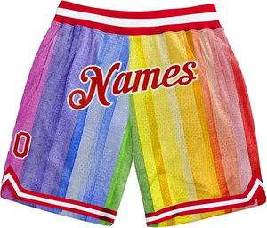 Shorts de basketball pour hommes, sublimés, en mesh, taille élastique, respirants, coupe classique, toutes saisons - Product Image 5