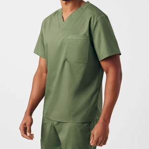 Tenue médicale unisexe confortable et respirante, couleur unie, légère, professionnelle, pour usage hospitalier - Product Image 4