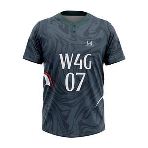 Maillots de baseball personnalisés unisexes à 2 boutons, grandes tailles, 100% polyester respirant, écologique, à séchage rapide, antibactérien - Product Image 4