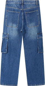 Jeans Casuales Personalizados OEM para Hombre, Cintura Media, Transpirables, 100% Algodón, Lavado Ácido, Cintura Elástica, Seis Bolsillos Cargo, Hechos para Invierno - Product Image 5