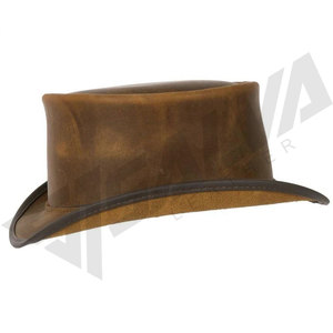 Fashion Horse Ranch Men's Riding High Quality Cowhide Handmade Vintage Cow Leather Cowboy <b>Hat</b> Genuine real Leather Cowboys <b>Hats</b> - Product Image 4
