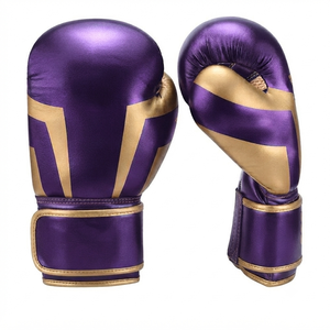 Gants de boxe professionnels en cuir PU bordeaux métallisé avec logo personnalisé OEM, vente en gros, pour entraînement et sparring, gants de sac de frappe - Product Image 4