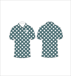 Custom Sublimation Polo Shirt Grey White Polka Dot Pattern Breathable Sports Golf Polo Shirt for Men - Product Image 3