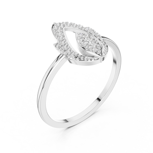 Ensemble de bagues de fiançailles et de mariage de luxe en or blanc 18 carats, plaqué rhodium, avec diamants de laboratoire taillés inspirés du lotus, style minimaliste et pierres latérales - Product Image 4