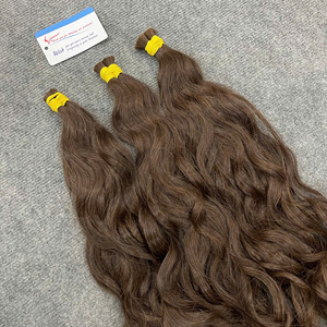 พร้อมส่ง ต่อผมเวียดนามแท้ สีน้ำตาลธรรมชาติ แบบลอนธรรมชาติ เกรดพรีเมียม คุณภาพสูง แบบต่อผมด้วยเครื่องจักร ปริมาณมาก - Product Image 1