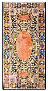 Plateau de table à manger avec incrustation Pietra Dura - Product Image 4