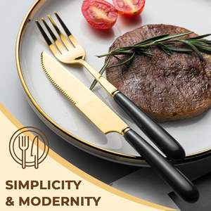 Ensemble de couverts contemporains en acier inoxydable durable pour les fêtes et les cuisines - Couverts de haute qualité - Product Image 5