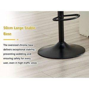 Taburete de Bar Moderno de Cuero PU, Silla Giratoria Ajustable con Respaldo para Cocina, Barra, Comedor - Product Image 3