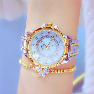 Women Quartz Wrist <b>Watch</b> <b>Diamond</b> Dial Stainless Steel Band Round Analog Bracelet <b>Watch</b> Daily Wear - Product Image 3