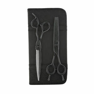 Combo de Tijeras y Adelgazadores de Pestañas VG10 Premium, Acabado Negro Mate, Fabricación de Precisión, Acero Inoxidable Duradero, Ideal para Profesionales - Product Image 1