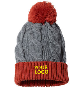 Gorros de Invierno Tejidos Unisex al por Mayor, Gorro con Pompón Personalizado, Gorro de Fútbol, Gorros Acrílicos con Etiqueta Personalizada, Jacquard 2026 - Product Image 6