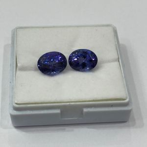 Paire de Tanzanite Naturelle Ovale Bleu Royal, Qualité AAAA, 13,73 Carats, Chauffée, Propre à la Loupe, Vente en Gros, Pierre Précieuse de Tanzanie - Product Image 6