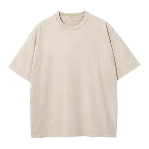 <b>Men's</b> Oversized Plain Dyed Cotton Short Sleeve T-<b>Shirt</b> Round Neck Casual Breathable Summer <b>Shirt</b> Solid Color Knitted Fabric - Product Image 1