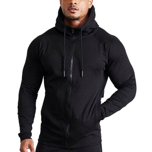 Custom Men's Black Regular Fit Full <b>Zip</b> <b>Hooded</b> Fleece Eco-Friendly Tracksuit Gym Jogging Set Athletic Sportswear Custom Logo - Product Image 2