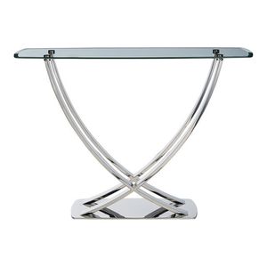 Table console en métal multi-usages avec plateau en verre, meuble élégant pour l'exposition, le rangement et la décoration intérieure - Product Image 3