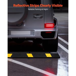 Set di 2 Ferma-Parcheggio in Gomma da 72 Pollici con Strisce Riflettenti, Ausilio per Pavimenti di Garage e Parcheggi - Product Image 4