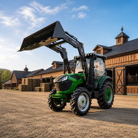 Tracteur 4x4 de 80 CV avec cabine climatisée, système hydraulique robuste, capacité de levage élevée et travaux agricoles modernisés