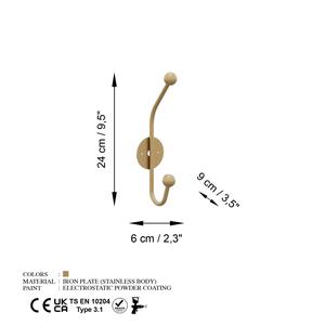 Porte-manteau double crochet en métal industriel élégant et robuste pour garage et entrée - Product Image 3