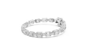 10K White <b>Gold</b> Diamond Emerald Bracelet Multi Shape Luxury Fine Jewelry 33 Stones Sparkle Wedding Party Gift Women Elegant - Product Image 2