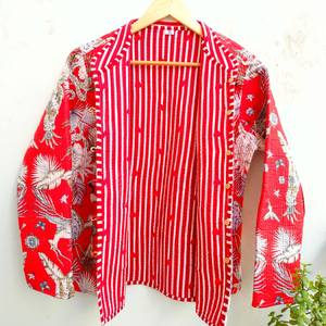 Veste matelassée légère et respirante en coton brodé imprimé animalier rouge, écologique, pour femme - Collection 2026 - Vente chaude - Direct Usine - Product Image 4