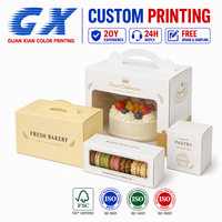 Impression personnalisée de boîtes à pâtisserie avec fenêtre transparente pour gâteaux, boîtes à gâteaux en kraft en gros avec poignée pour boulangerie