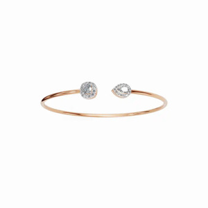 14K Rose Gold Pear Cushion Lab Grown Diamond Open Bangle <b>Bracelet</b> - Product Image 1