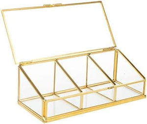 Gold Heart Shape Storage <b>Box</b>, <b>Glass</b> Jewelry <b>Box</b> Collection Jewelry Mirror <b>Glass</b> Tray Decoration <b>Box</b> - Product Image 4
