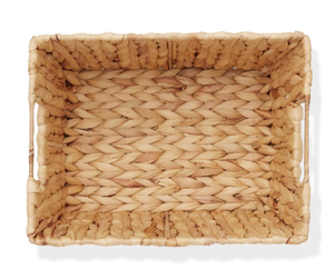 Water Hyacinth <b>Storage</b> <b>Baskets</b> Rectangle With Handles Rustic Style Multi-Purpose Neatening Organizers M Size - Product Image 2