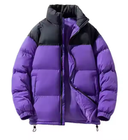 Blouson matelassé à col montant pour homme et femme, imprimé à carreaux et lettres, avec capuche, rembourrage épais en coton, respirant, coupe-vent, personnalisable pour l'automne