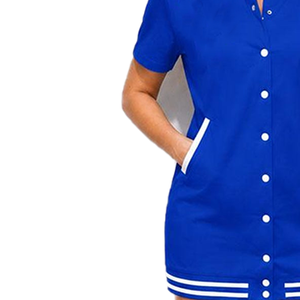 Premium ZPB Custom Logo Varsity <b>Dress</b> Short Sleeve Solid Button Straight Mini Shirt Wholesale Summer New Trending Sexy Casual - Product Image 2