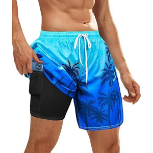 บริการ OEM สำหรับกางเกงว่ายน้ำชายหาดไซส์ใหญ่พิเศษ พิมพ์ลายแบบ Sublimation กางเกงขาสั้นสำหรับใส่เล่นน้ำชายหาดในช่วงฤดูร้อนสำหรับผู้ชาย - Product Image 3